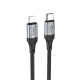 Câble USB-C Vers 8 Pin Pour Charge Et Données PD 27W Tressé Nylon 1 m Connecteurs Aluminium Noir