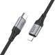 Câble USB-C Vers 8 Pin Pour Charge Et Données PD 27W Tressé Nylon 1 m Connecteurs Aluminium Noir