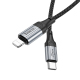 Câble USB-C Vers 8 Pin Pour Charge Et Données PD 27W Tressé Nylon 1 m Connecteurs Aluminium Noir