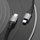 Câble USB-C Vers 8 Pin Pour Charge Et Données PD 27W Tressé Nylon 1 m Connecteurs Aluminium Noir