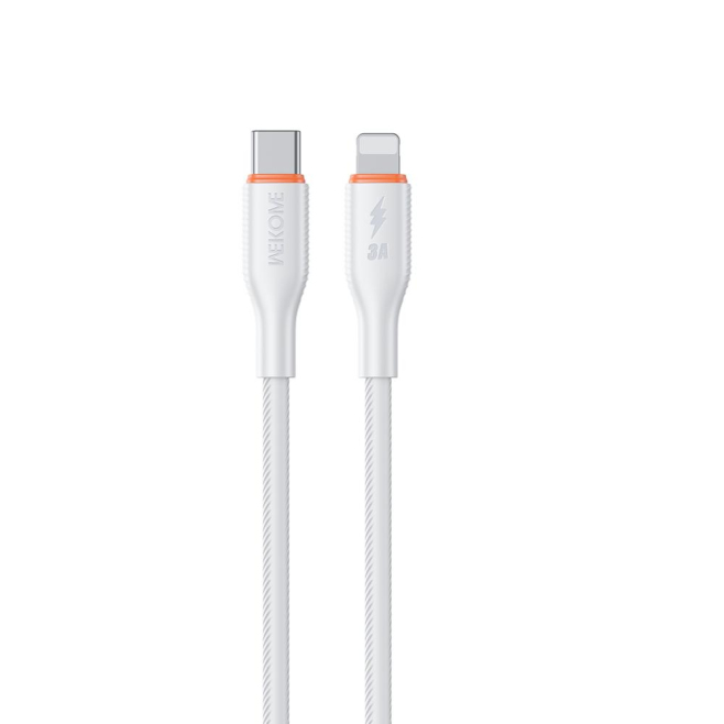 Câble Type C Vers 8 Pin Pour Charge Rapide Et Transfert De Données 27 W En Silicone 1,2 M Avec Puce Intelligente