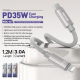 Câble De Charge Rapide Et De Transfert De Données Type C Vers 8 Broches 35 W 1.2 m Tressé Avec Puce Intelligente - www.yonis-...