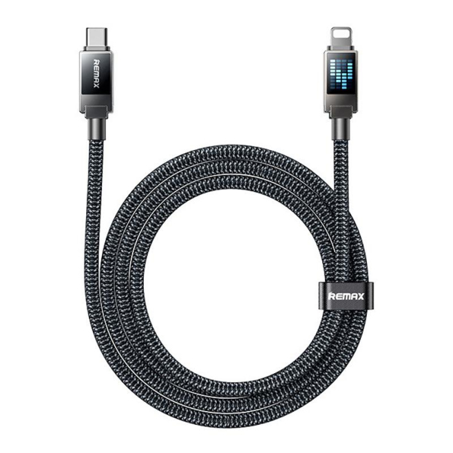 Câble USB Type-C Vers 8 Pin Charge Rapide PD 30W Tressé 1,2 m Avec Effet Lumineux Bleu Antienchevêtrement