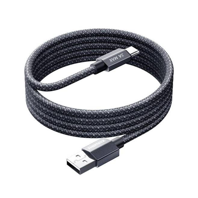Câble USB Vers Type C Pour Charge Rapide Et Transmission De Données 3A Tressé Avec LED 120 cm Smartphones Tablettes