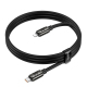 Câble De Charge Rapide Type-C Vers 8 Pin 27 W Avec LED Et Puce E-Marker 1,2 m Noir