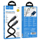 Câble De Charge Rapide Type-C Vers 8 Pin 27 W Avec LED Et Puce E-Marker 1,2 m Noir