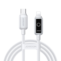 Câble De Charge Et De Transfert Type C Vers 8 Pin 30 W Avec Arrêt Automatique Nylon Tressé Et Voyant