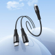 Câble De Charge 2 En 1 Type C Vers Type C Et 8 Pin 1 M Nylon Tressé Charge Simultanée 5 V 3 A