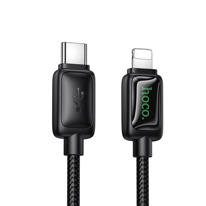 Câble De Charge Et De Données Type C Vers 8 Broches Pour Apple PD 30 W 1,2 m En Nylon Avec Voyant LED