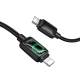 Câble De Charge Et De Données Type C Vers 8 Broches Pour Apple PD 30 W 1,2 m En Nylon Avec Voyant LED
