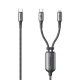 Câble De Charge Rapide 2 En 1 USB-C Vers USB-C Et 8 Pin 100 W Tressé Avec Gestionnaire De Câble 1.5 m - www.yonis-shop.com