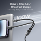 Câble De Charge Rapide 2 En 1 USB-C Vers USB-C Et 8 Pin 100 W Tressé Avec Gestionnaire De Câble 1.5 m - www.yonis-shop.com