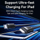 Câble USB-C Vers 8 Pin Pour Charge Rapide PD 30 W Et Transfert De Données 480 Mbps 1 m En Cuivre Pur