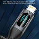 Câble Type C Vers 8 Broches Charge Rapide 27 W Avec Écran Numérique Et Tresse Haute Densité 1 M