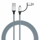 Câble 2 En 1 USB Vers 8 Broches Et Micro USB Pour Charge Et Synchronisation 1 M 2.4 A 480 Mbps Tressé