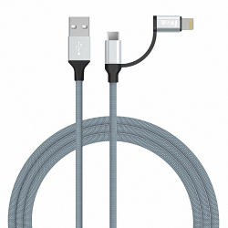 Câble 2 En 1 USB Vers 8 Broches Et Micro USB Pour Charge Et Synchronisation 1 M 2.4 A 480 Mbps Tressé - www.yonis-shop.com