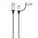 Câble 2 En 1 USB Vers 8 Broches Et Micro USB Pour Charge Et Synchronisation 1 M 2.4 A 480 Mbps Tressé