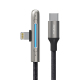 Câble USB-C Vers 8 Pin De Charge Rapide Et Données Pour Jeu Mobile 20 W Coudé À 90 Degrés En Nylon Tressé