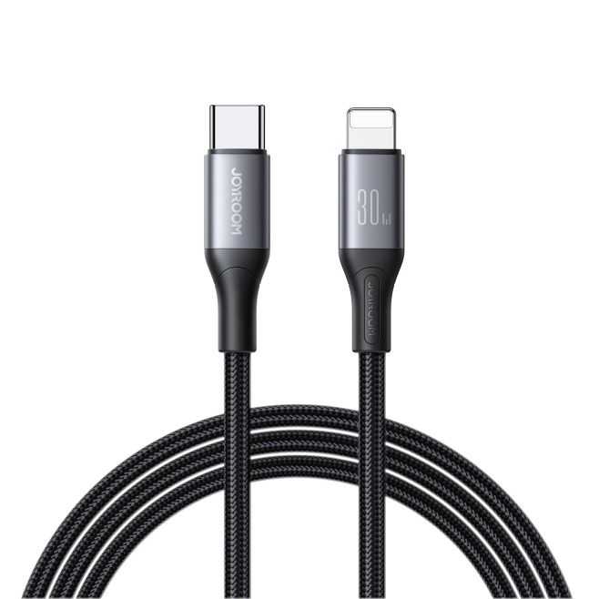 Câble USB C Vers Lightning 30W Pour iPhone iPad Et AirPods Charge Rapide Transfert 480Mbps Nylon Tressé 1m