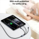 Câble De Charge 4 En 1 Pour Trois Appareils USB Type C 8 Broches Et Micro USB Nylon Tressé Anti Enchevêtrement