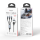 Câble De Charge 4 En 1 Pour Trois Appareils USB Type C 8 Broches Et Micro USB Nylon Tressé Anti Enchevêtrement