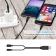 Câble Adaptateur USB 2.0 Mâle Vers Micro USB Et USB Type C 3.0 Mâles Transfert 5 Gbit/s 38 cm