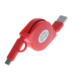 Câble De Charge Et Synchronisation Deux En Un Rétractable Micro USB Vers USB Type C 1 m 2 A