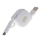 Câble De Charge Et Synchronisation Deux En Un Rétractable Micro USB Vers USB Type C 1 m 2 A