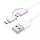 Câble USB 2 En 1 Micro USB USB C Charge Rapide QC3.0 Transmission De Données 2.4A 30 Cm Gaine TPE Résistante