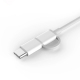 Câble USB 2 En 1 Micro USB USB C Charge Rapide QC3.0 Transmission De Données 2.4A 30 Cm Gaine TPE Résistante