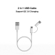 Câble USB 2 En 1 Micro USB USB C Charge Rapide QC3.0 Transmission De Données 2.4A 30 Cm Gaine TPE Résistante