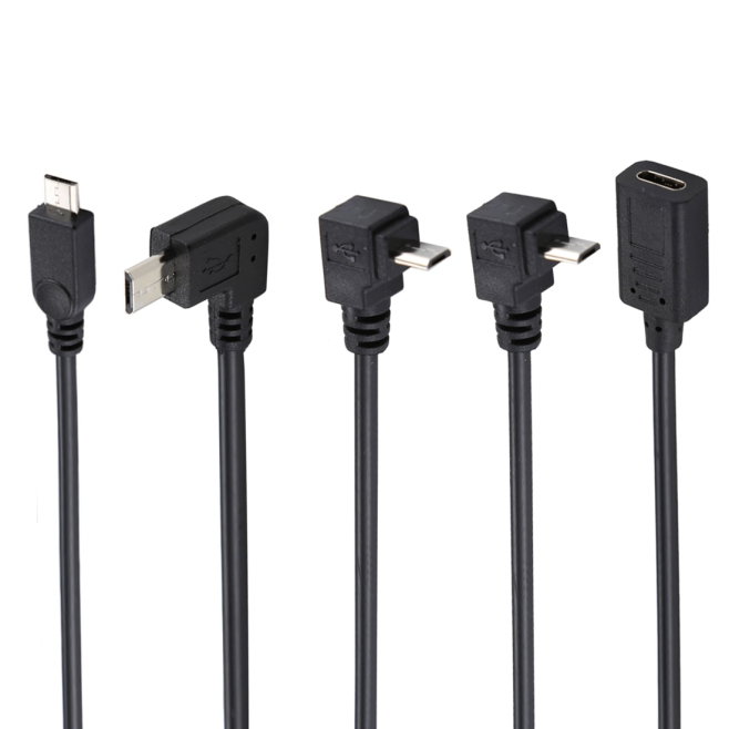 Kit De 4 Câbles Adaptateurs USB C Femelle Vers Micro USB Mâle 30 Cm 4 Orientations Pour Smartphones