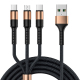 Câble 3 En 1 USB Vers 8 Pin Type C Et Micro USB Pour Charge Rapide Jusqu’à 5 A Données Via Type C Tressé En Nylon 1,25 m