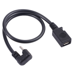 Câble D’Extension USB-C Mâle Vers Micro USB Femelle En U Pour Charge Et Données 25 Cm Android