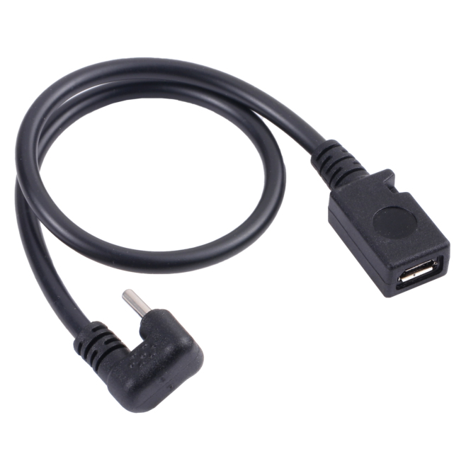 Câble D’Extension USB-C Mâle Vers Micro USB Femelle En U Pour Charge Et Données 25 Cm Android