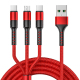 Câble USB 3 En 1 Charge Rapide 1,25 m 8 Pin Type-C Micro USB 3 A 5 A Tressé Nylon Anti-Emmêlement USB 2.0