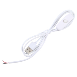 Câble USB DC 1 m Blanc Avec Interrupteur Pour Lampes LED Raspberry Pi Et Ventilateur USB Sans Transfert De Données