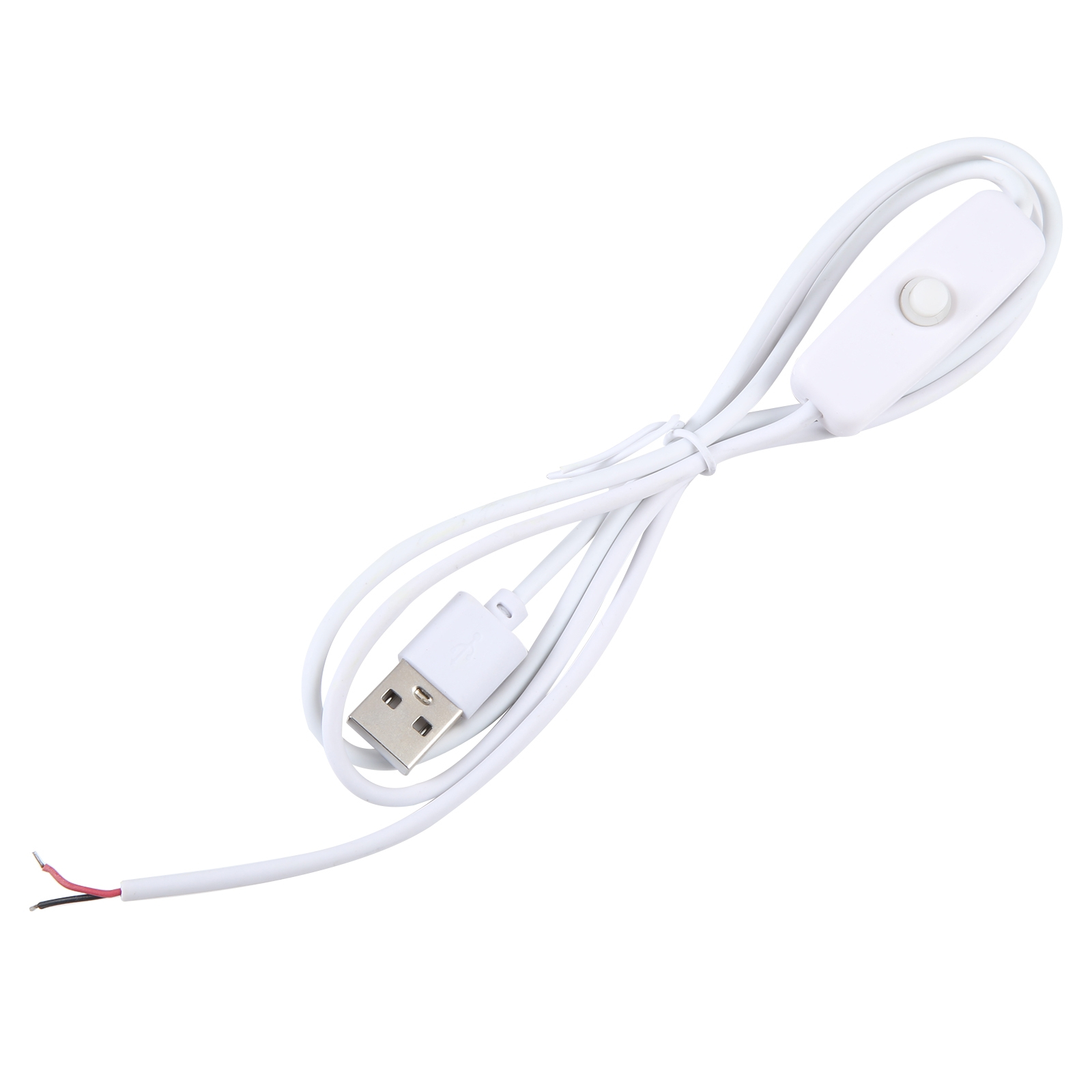 Câble USB DC 1 m avec Interrupteur pour Lampes LED - Blanc - Yonis