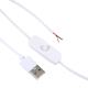 Câble USB DC 1 m Blanc Avec Interrupteur Pour Lampes LED Raspberry Pi Et Ventilateur USB Sans Transfert De Données