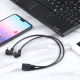 Câble USB-C Vers Micro USB En U Pour Charge Et Transfert De Données 25 cm Android Noir