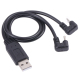 Câble USB En U Avec Connecteurs USB C Et Micro USB Mâles Pour Charge Et Transfert De Données Android 24 Cm Noir