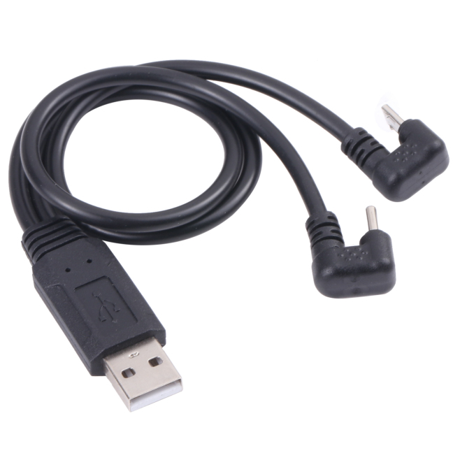 Câble USB En U Avec Connecteurs USB C Et Micro USB Mâles Pour Charge Et Transfert De Données Android 24 Cm Noir