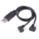 Câble USB En U Avec Connecteurs USB C Et Micro USB Mâles Pour Charge Et Transfert De Données Android 24 Cm Noir