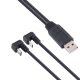 Câble USB En U Avec Connecteurs USB C Et Micro USB Mâles Pour Charge Et Transfert De Données Android 24 Cm Noir