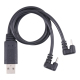 Câble USB En U Avec Connecteurs USB C Et Micro USB Mâles Pour Charge Et Transfert De Données Android 24 Cm Noir