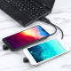 Câble USB En U Avec Connecteurs USB C Et Micro USB Mâles Pour Charge Et Transfert De Données Android 24 Cm Noir