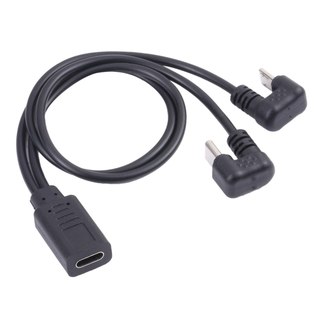Câble Adaptateur USB-C Vers USB-C Et Micro USB En U Pour Charge Et Transfert De Données Android 25 cm Noir - www.yonis-shop.com