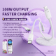 Câble De Charge Rapide 2 En 1 USB-C Vers USB-C Et 8 Pin 1,2 m 100 W Transmission 480 Mb/s Compatible Huawei Apple Samsung Ordin