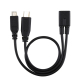 Câble Adaptateur Y Micro USB Femelle Vers USB C Et Micro USB Mâles 30 cm Pour Smartphones