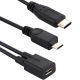Câble Adaptateur Y Micro USB Femelle Vers USB C Et Micro USB Mâles 30 cm Pour Smartphones